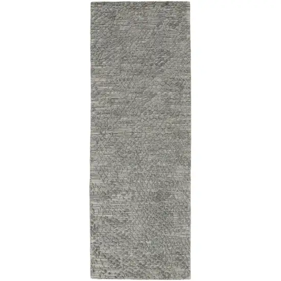 10' Abstract Hand Woven Runner Rug Photo 1