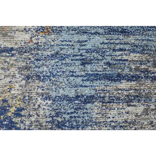 10' Abstract Power Loom Distressed Runner Rug Photo 7