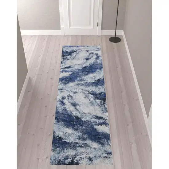 10' Abstract Power Loom Runner Rug Photo 2