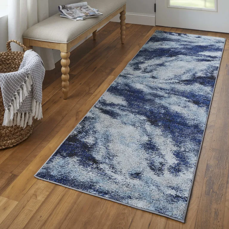 10' Abstract Power Loom Runner Rug Photo 5