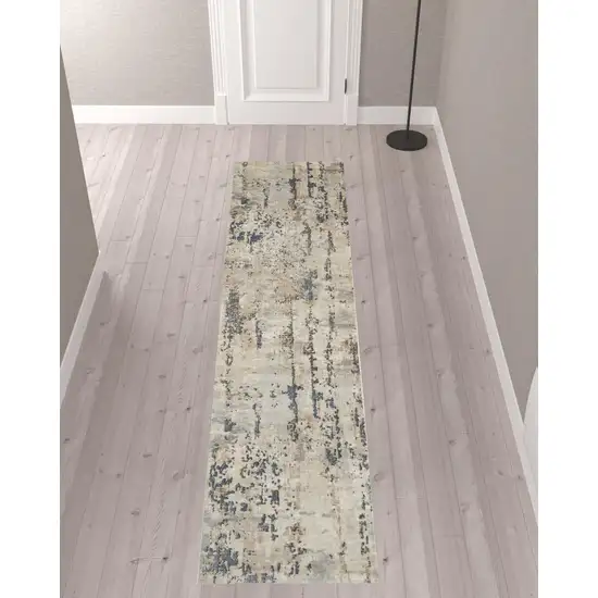 10' Abstract Power Loom Runner Rug Photo 2