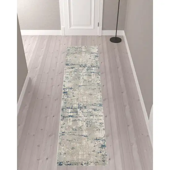 10' Abstract Power Loom Runner Rug Photo 2