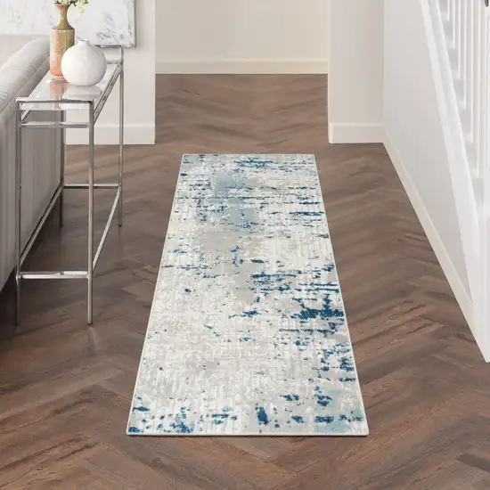 10' Abstract Power Loom Runner Rug Photo 6