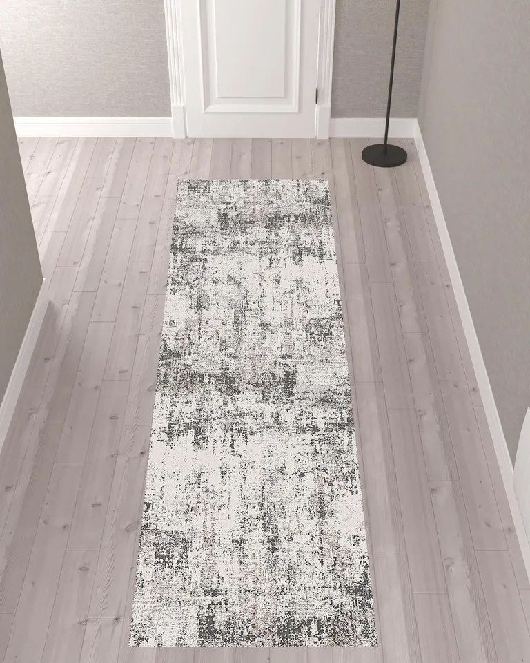 10' Abstract Power Loom Runner Rug Photo 2