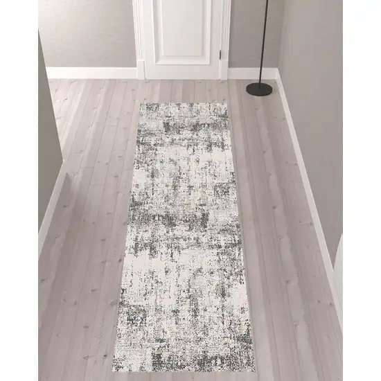 10' Abstract Power Loom Runner Rug Photo 2