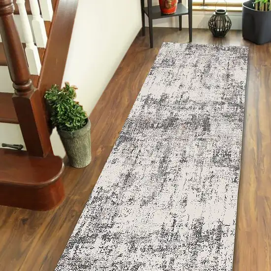 10' Abstract Power Loom Runner Rug Photo 5