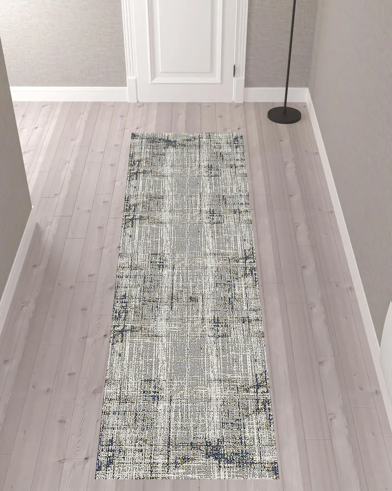 10' Abstract Power Loom Runner Rug Photo 2