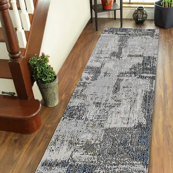 10' Abstract Power Loom Runner Rug Photo 5