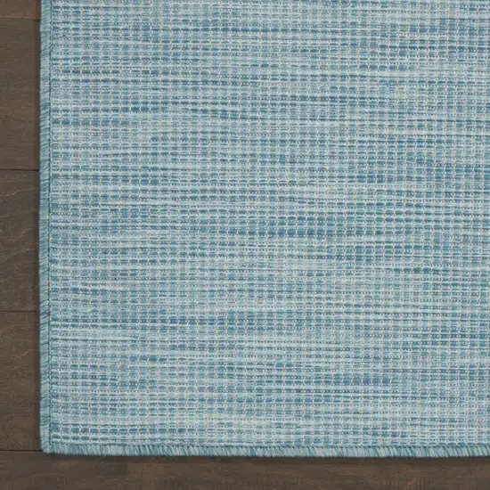 8' Aqua Power Loom Runner Rug Photo 7