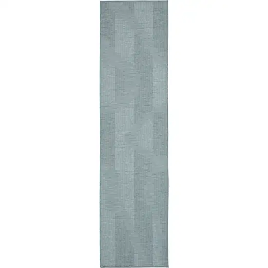 8' Aqua Power Loom Runner Rug Photo 1