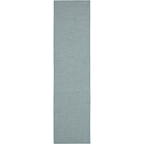 8' Aqua Power Loom Runner Rug Photo 2