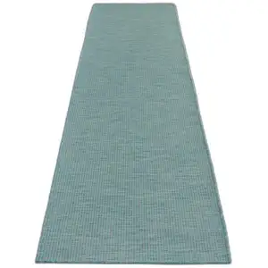 Photo of 12' Aqua Power Loom Runner Rug