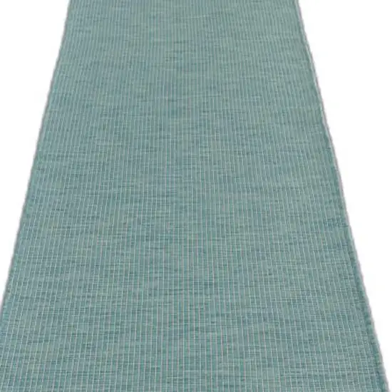 12' Aqua Power Loom Runner Rug Photo 4