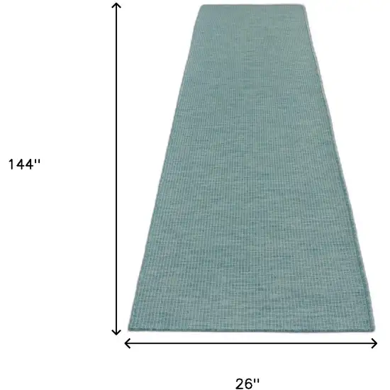 12' Aqua Power Loom Runner Rug Photo 6