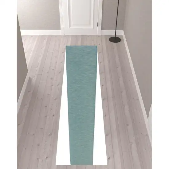 10' Aqua Power Loom Runner Rug Photo 2