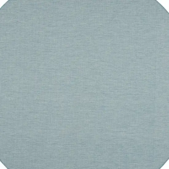 8' Aqua Round Power Loom Area Rug Photo 3