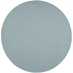 Photo of 8' Aqua Round Power Loom Area Rug