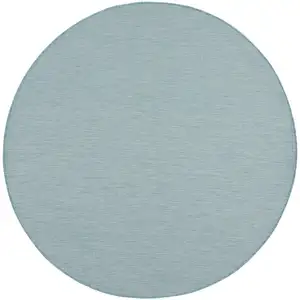 Photo of 6' Aqua Round Power Loom Area Rug