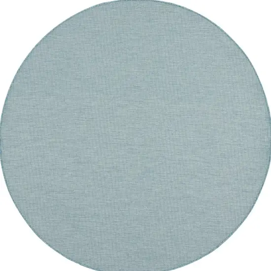 6' Aqua Round Power Loom Area Rug Photo 4