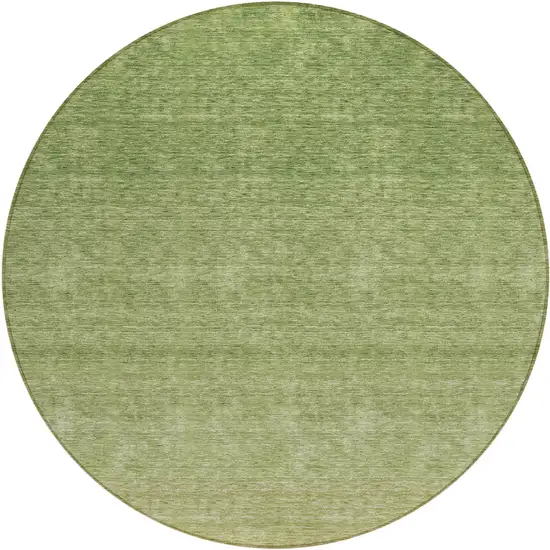 8' Artichoke Green And Fern Green Round Ombre Washable Indoor Outdoor Area Rug Photo 2