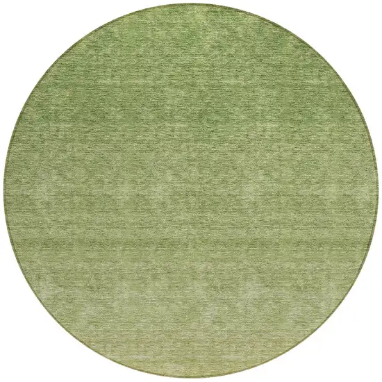 8' Artichoke Green And Fern Green Round Ombre Washable Indoor Outdoor Area Rug Photo 5