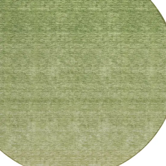 8' Artichoke Green And Fern Green Round Ombre Washable Indoor Outdoor Area Rug Photo 4