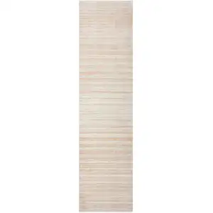 Photo of 8' Beige Abstract Distressed Runner Rug