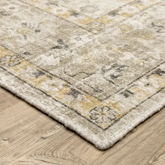 10' Beige And Gold Oriental Hand Tufted Runner Rug Photo 8