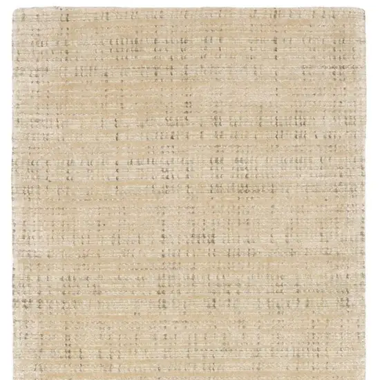 8' Beige And Ivory Striped Hand Tufted Runner Rug Photo 4