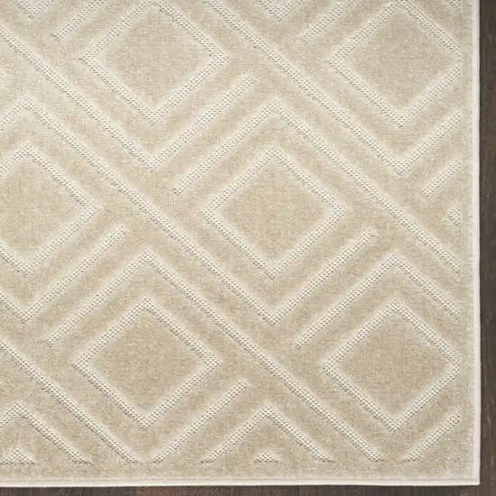 6' Beige Geometric Runner Rug Photo 6