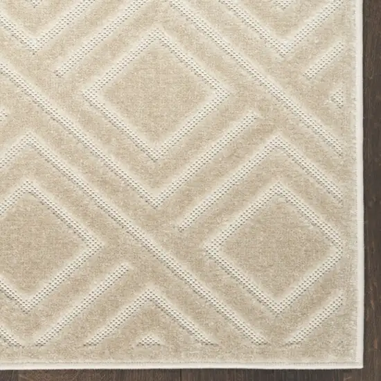 6' Beige Geometric Runner Rug Photo 5