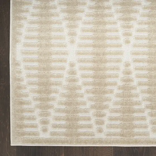 6' Beige Geometric Runner Rug Photo 4