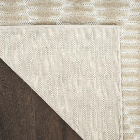 6' Beige Geometric Runner Rug Photo 7