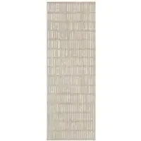 Photo of 6' Beige Geometric Runner Rug