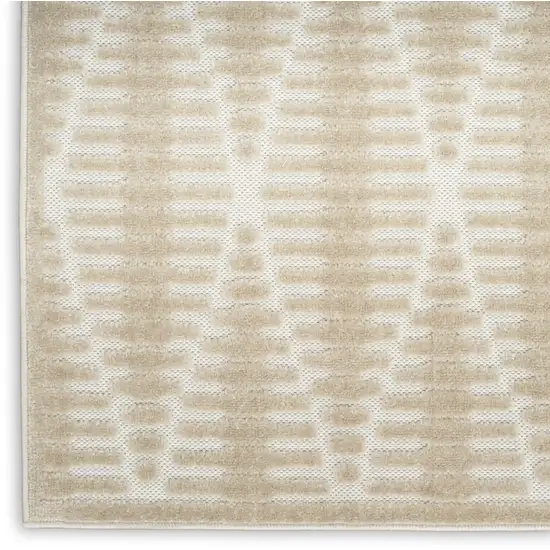 6' Beige Geometric Runner Rug Photo 3