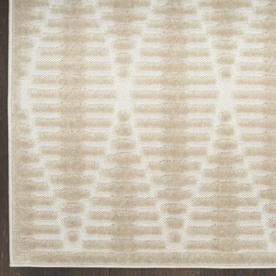 6' Beige Geometric Runner Rug Photo 5