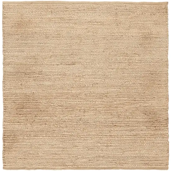 4' Beige Jute Hand Woven Square Rug Photo 5