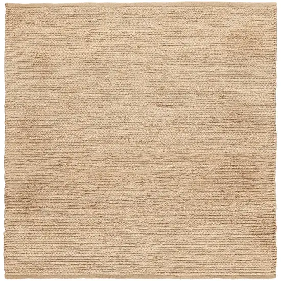 4' Beige Jute Hand Woven Square Rug Photo 2