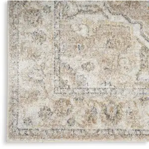 Photo of 10' Beige Oriental Power Loom Washable Runner Rug