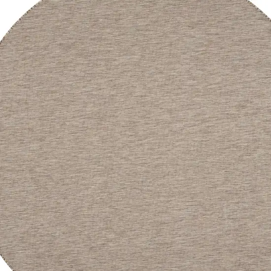 8' Beige Round Power Loom Area Rug Photo 4