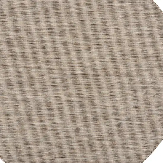 6' Beige Round Power Loom Area Rug Photo 3