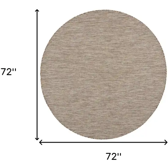 6' Beige Round Power Loom Area Rug Photo 8