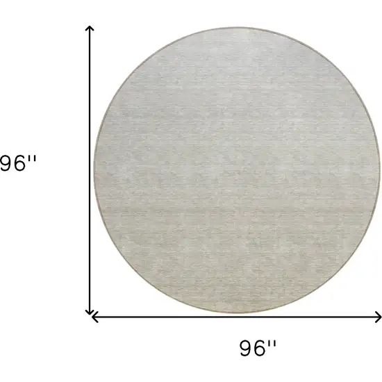 8' Beige Tan And Taupe Round Ombre Washable Indoor Outdoor Area Rug Photo 3