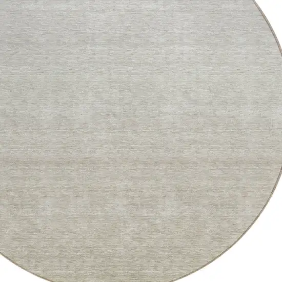 8' Beige Tan And Taupe Round Ombre Washable Indoor Outdoor Area Rug Photo 4