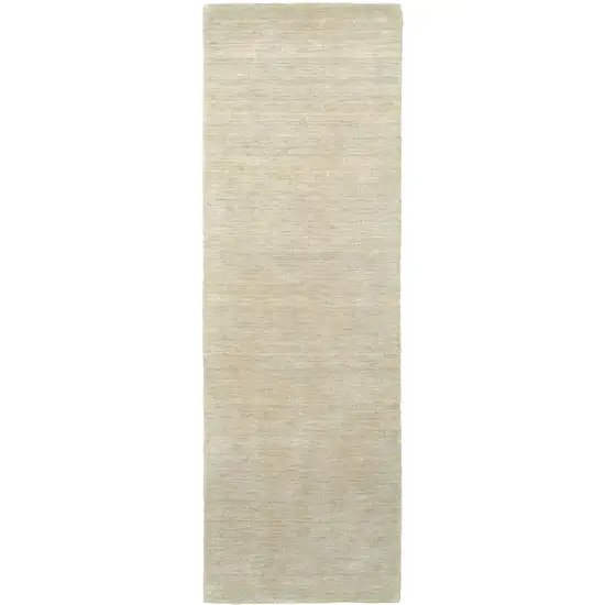 8' Beige Wool Hand Tufted Runner Rug Photo 2