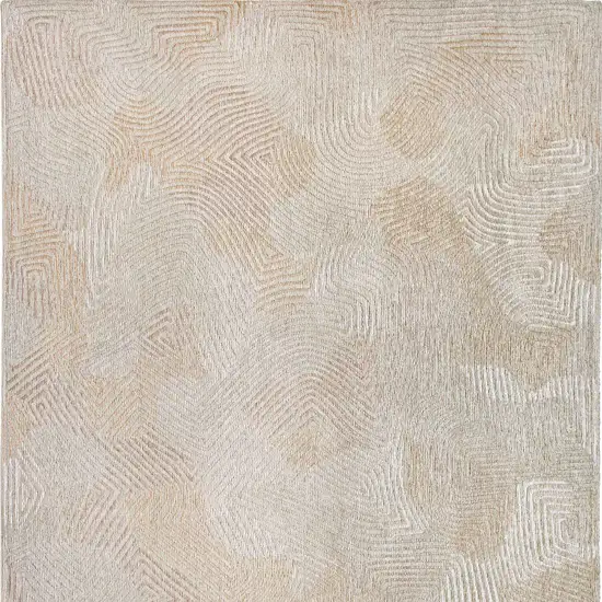 10' Beige and White Abstract Non Skid Area Rug Photo 9