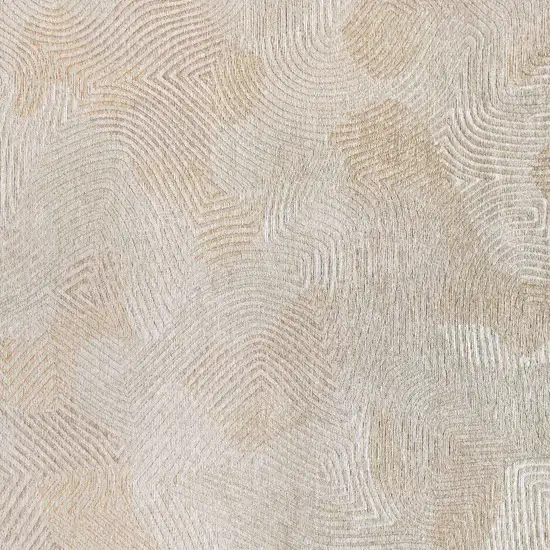 10' Beige and White Abstract Non Skid Area Rug Photo 5