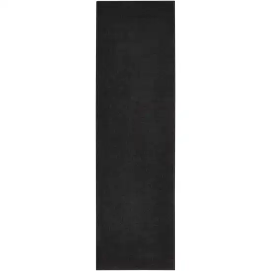 10' Black Non Skid Indoor Outdoor Runner Rug Photo 2