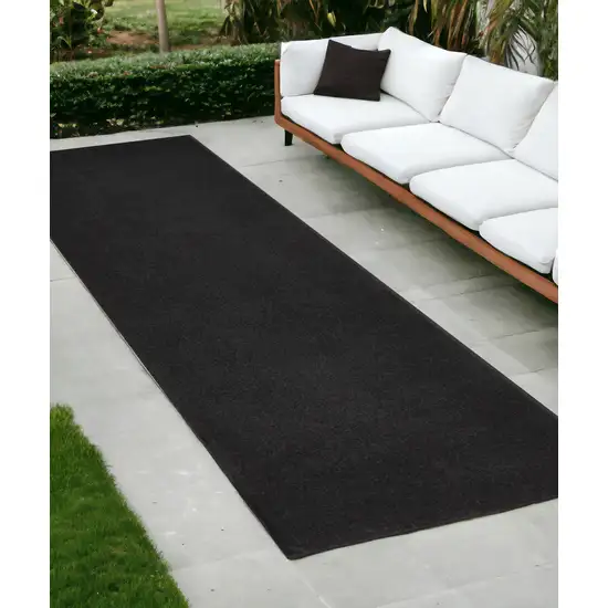 10' Black Non Skid Indoor Outdoor Runner Rug Photo 2