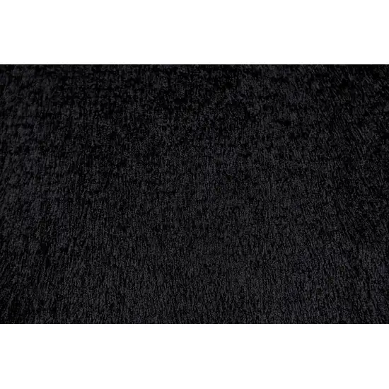 8' Black Round Shag Tufted Handmade Area Rug Photo 4